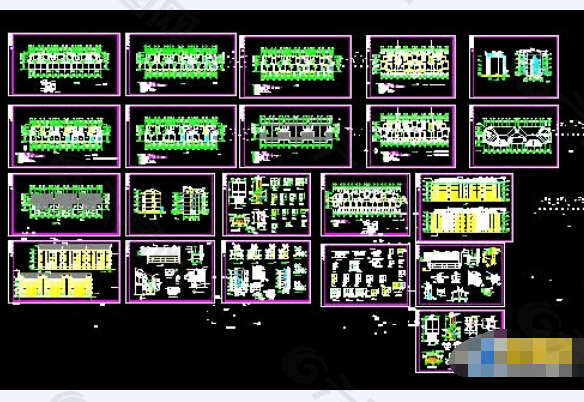 国外多层及跃层住宅楼cad施工图纸