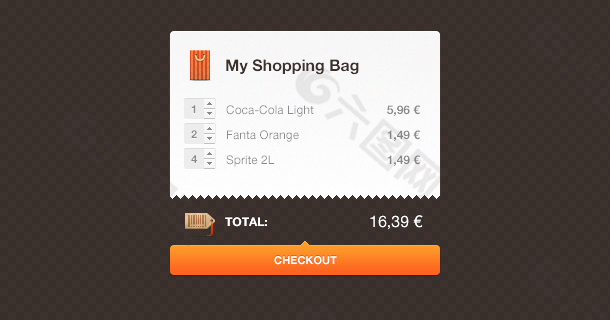 购物包结算界面PSD素材