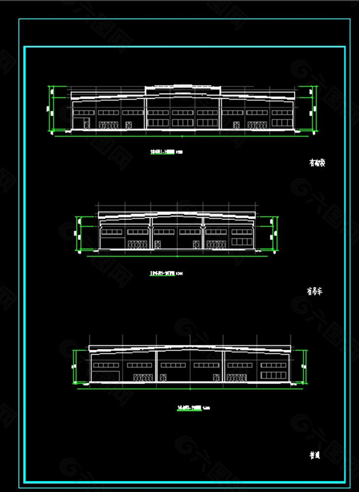 厂房车间剖面图图片