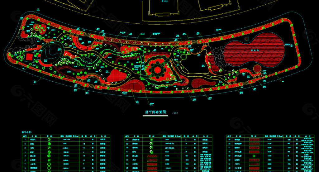公园广场绿化 园林绿化施工图纸图片