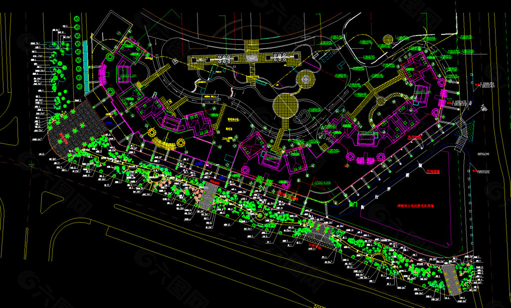 公园广场绿化 世纪村总图绿化图片