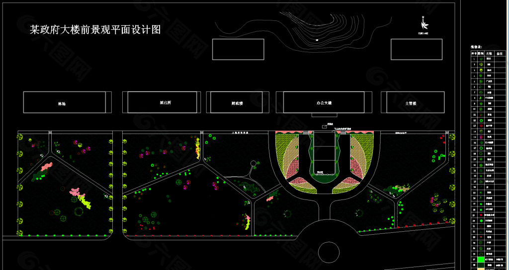 办公楼前广场平面图图片