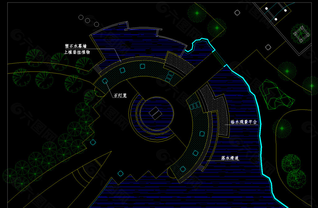 公园景观 水广场平面图图片