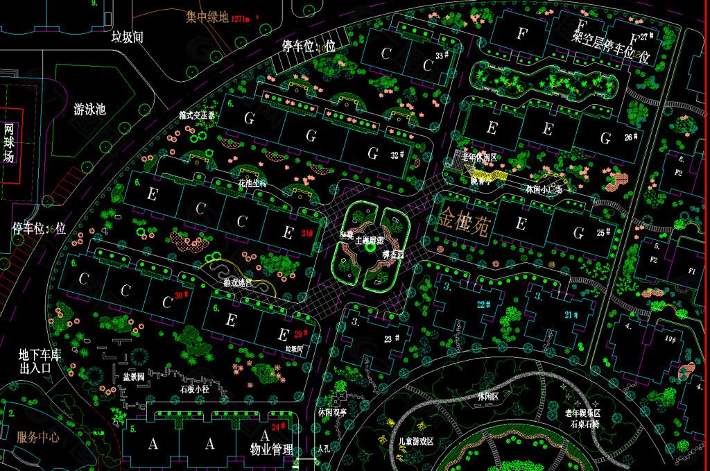 公园景观 金桂苑平面图片