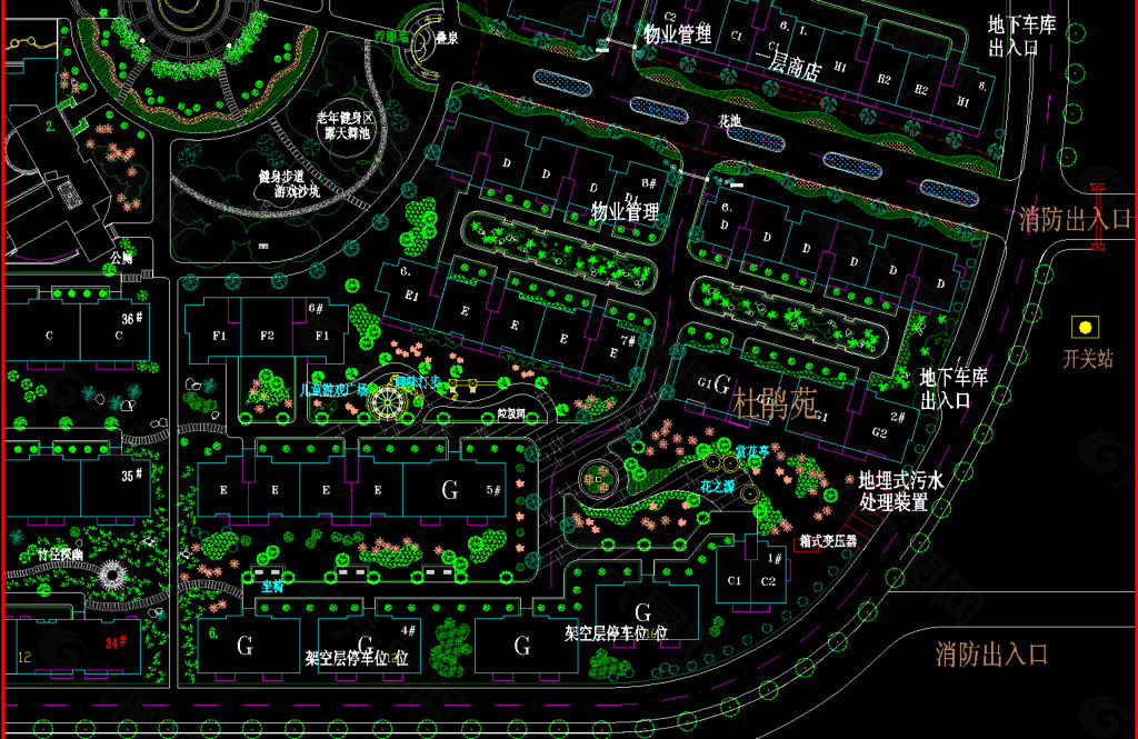 公园景观 滨江花园杜鹃苑图片