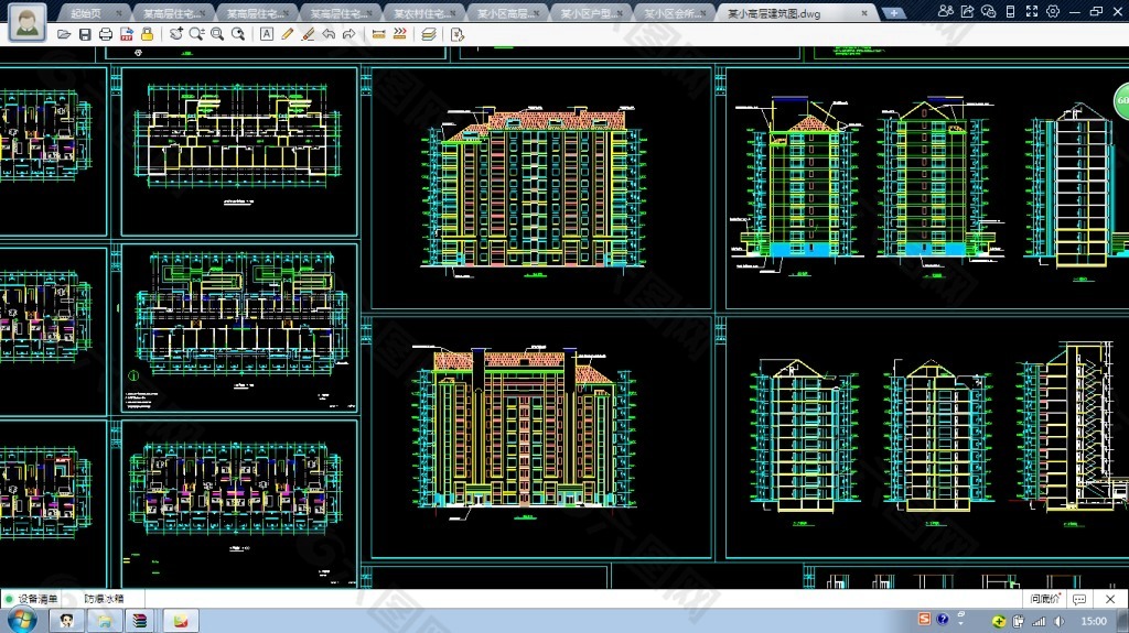 xx小区小高层建筑cad图dwg格式