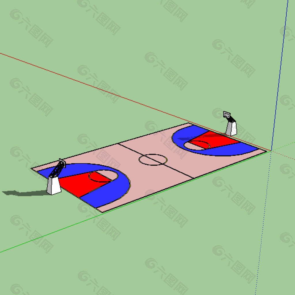 篮球场模型图片