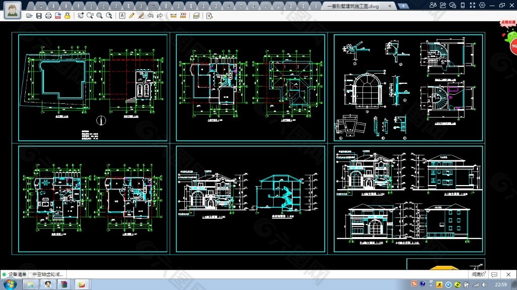 一套完整别墅建筑cad施工图纸