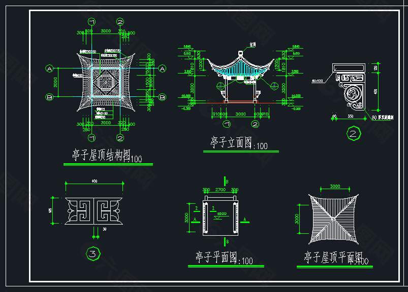 亭子屋顶结构图