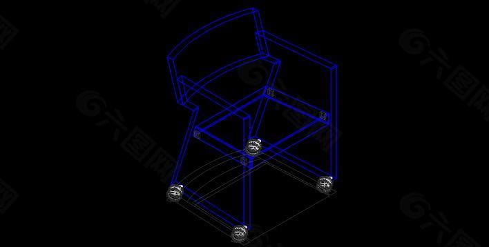 黑色高档家具CAD模型素材