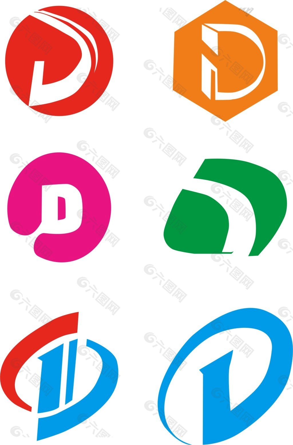 d字母logo設計素材