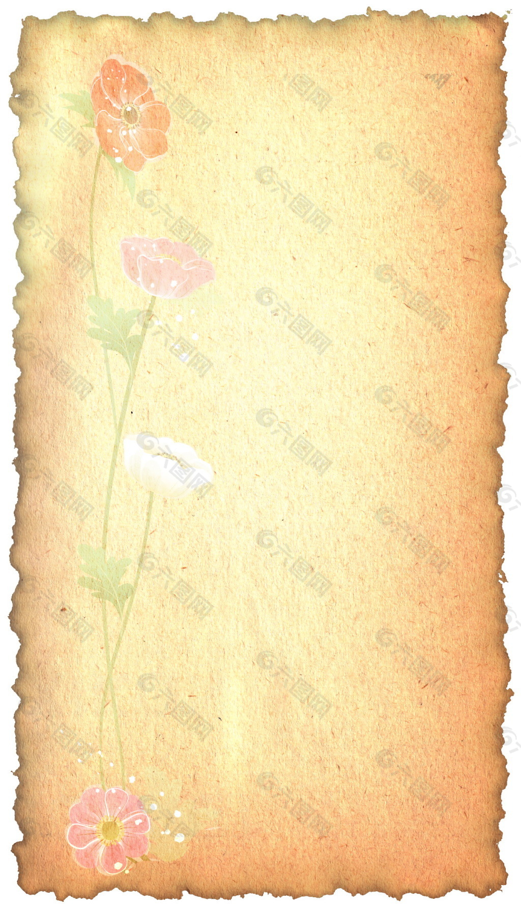 怀旧纸张花卉背景