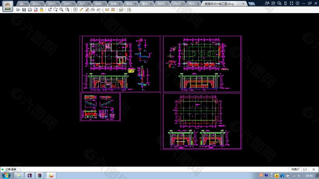 某操场CAD全套设计施工图纸