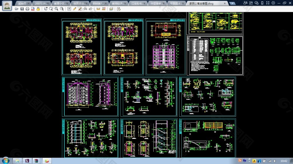 某小高层公寓全套cad设计图带效果图