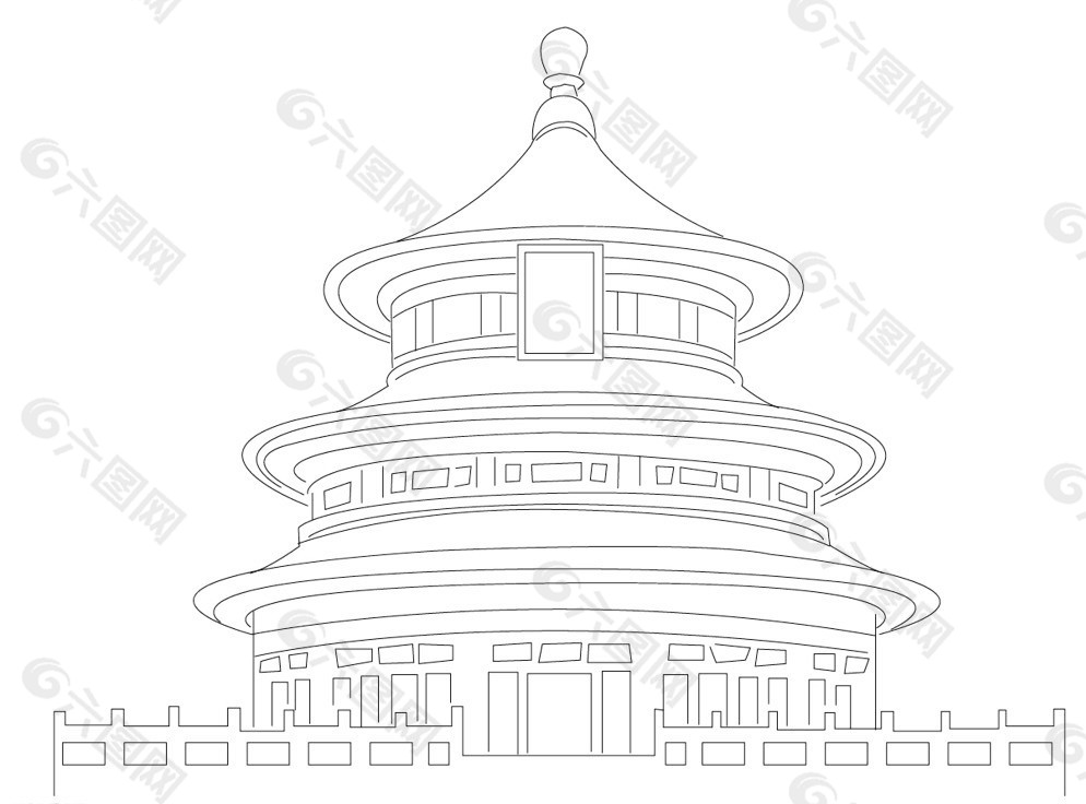 北京天坛线图图片