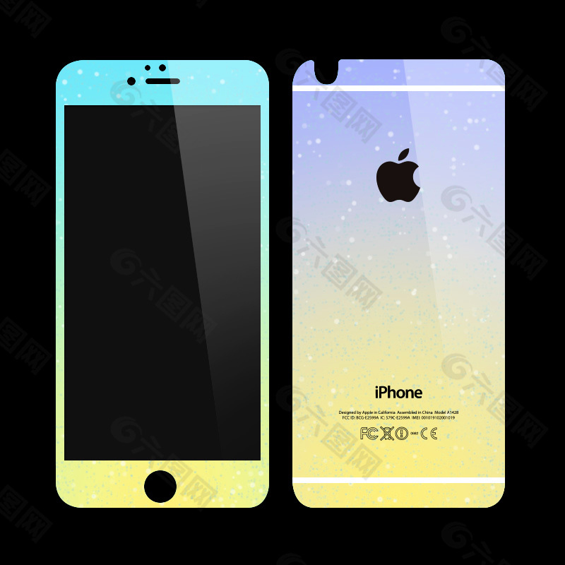 自绘iPhone6渐变色手机壳四种渐变色