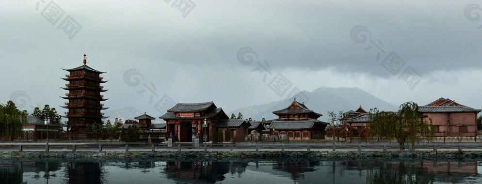 中式建筑群图片