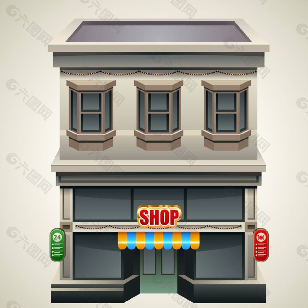 商店建筑 建筑模型 别图片