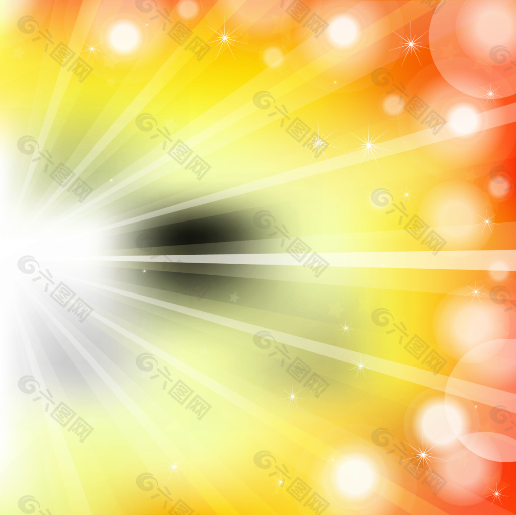 黄色系发散光线背景图片
