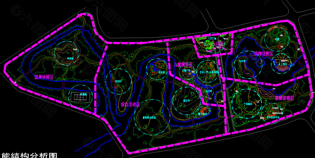 公园空间结构分析图图片