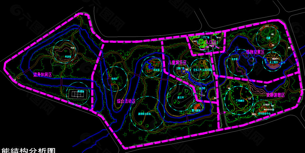 公园景观 功能结构分析图图片