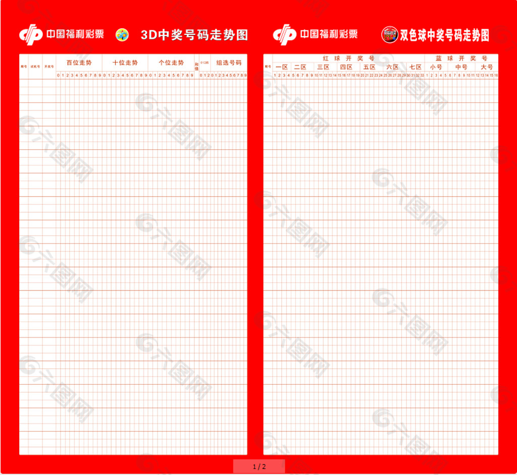 福利彩票3D&双色球走势图图片