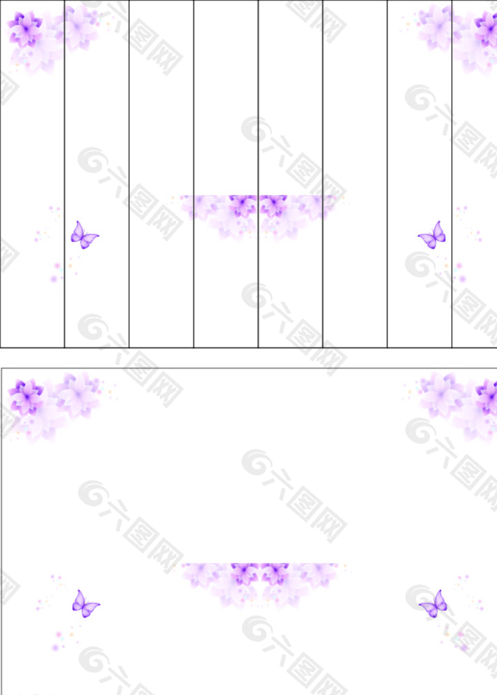 梦幻紫色花朵彩绘衣柜设计图图片