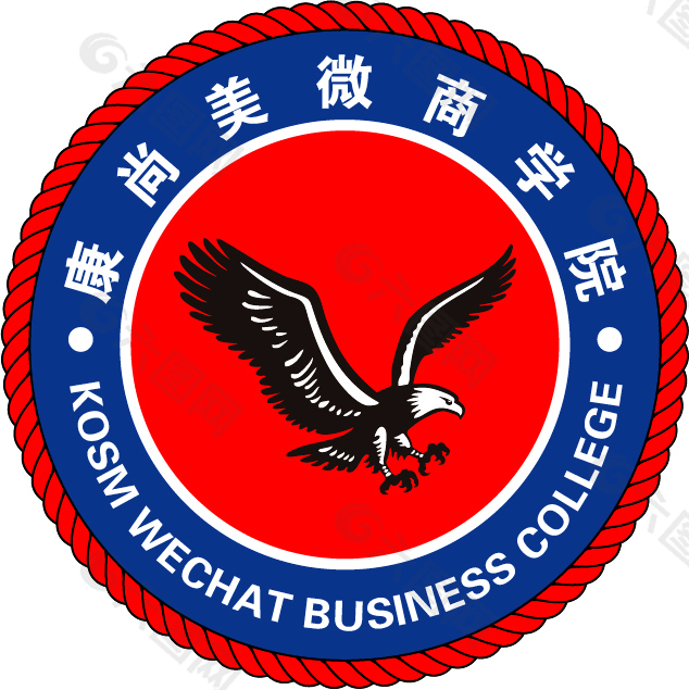 微商学院老鹰LOGO圆形标志