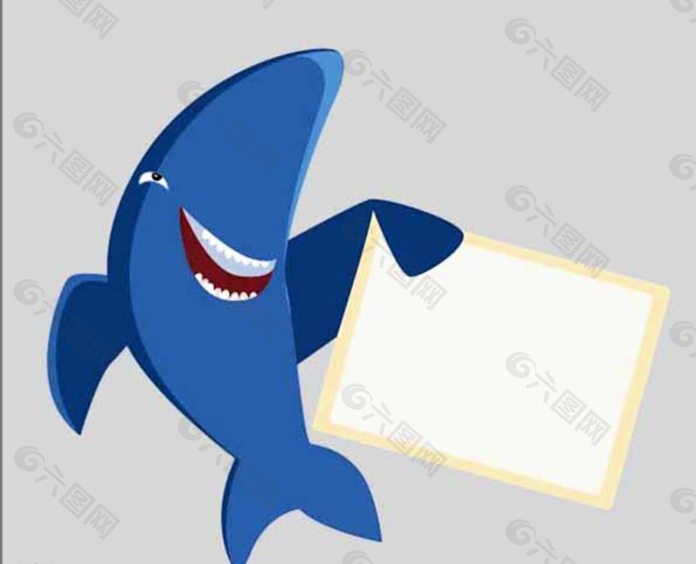 可爱 鲨鱼 卡通  小卡片图片
