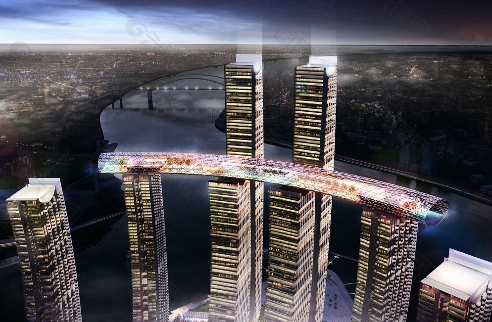 重庆来福士夜景效果图图片