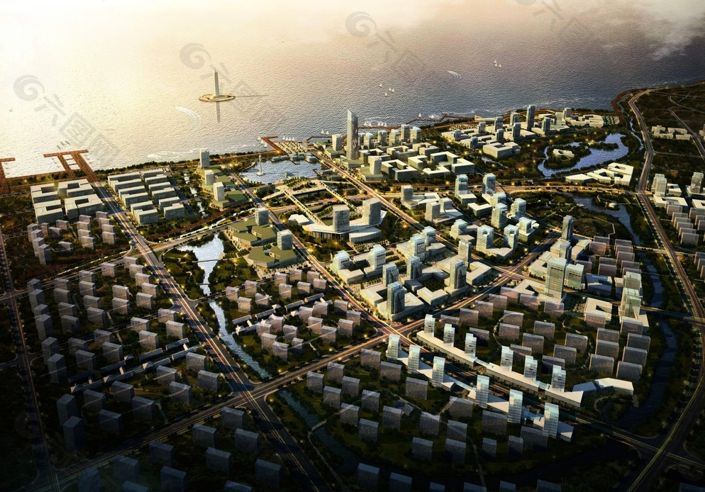 滨水城市设计效果图图片