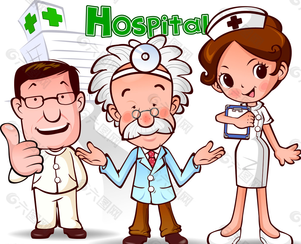 医生护士工作人员卡通动漫插画图片