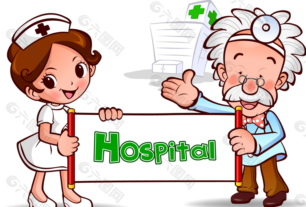 医生护士医院卡通动漫插画图片
