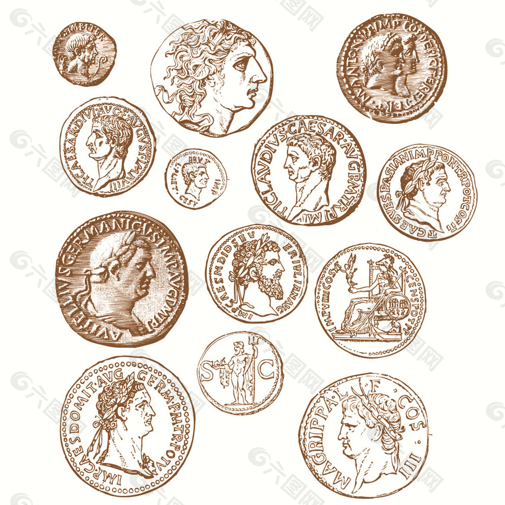 欧洲古代硬币图片