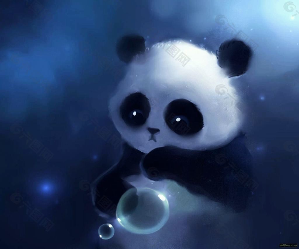 水彩插画之呆萌的熊猫