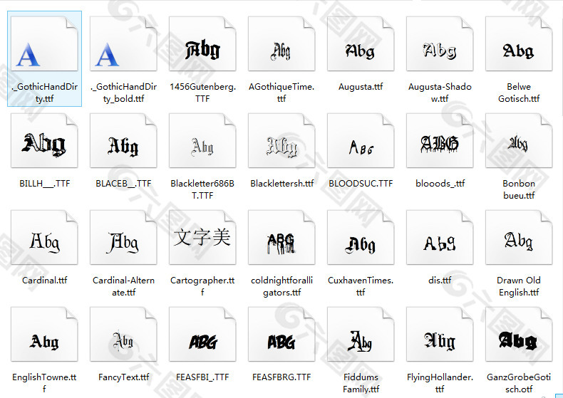96种哥特式字体