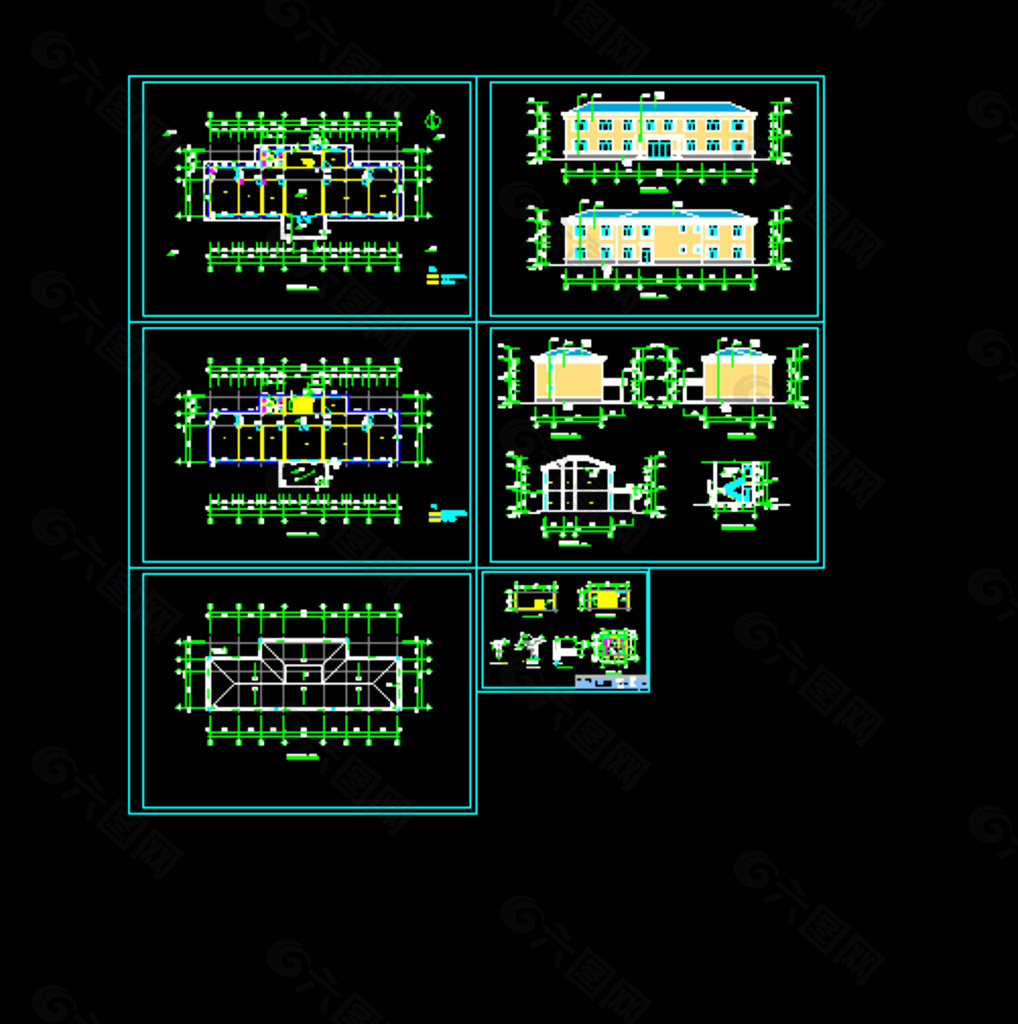 综合服务楼建筑施工图图片