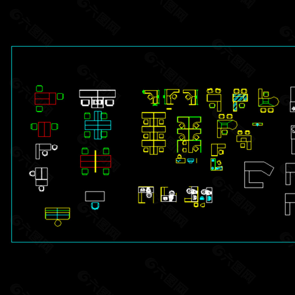 CAD 平面布置图素材 图块图片