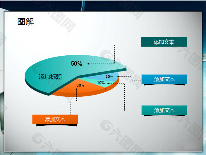 PPT立体饼图 图表素材