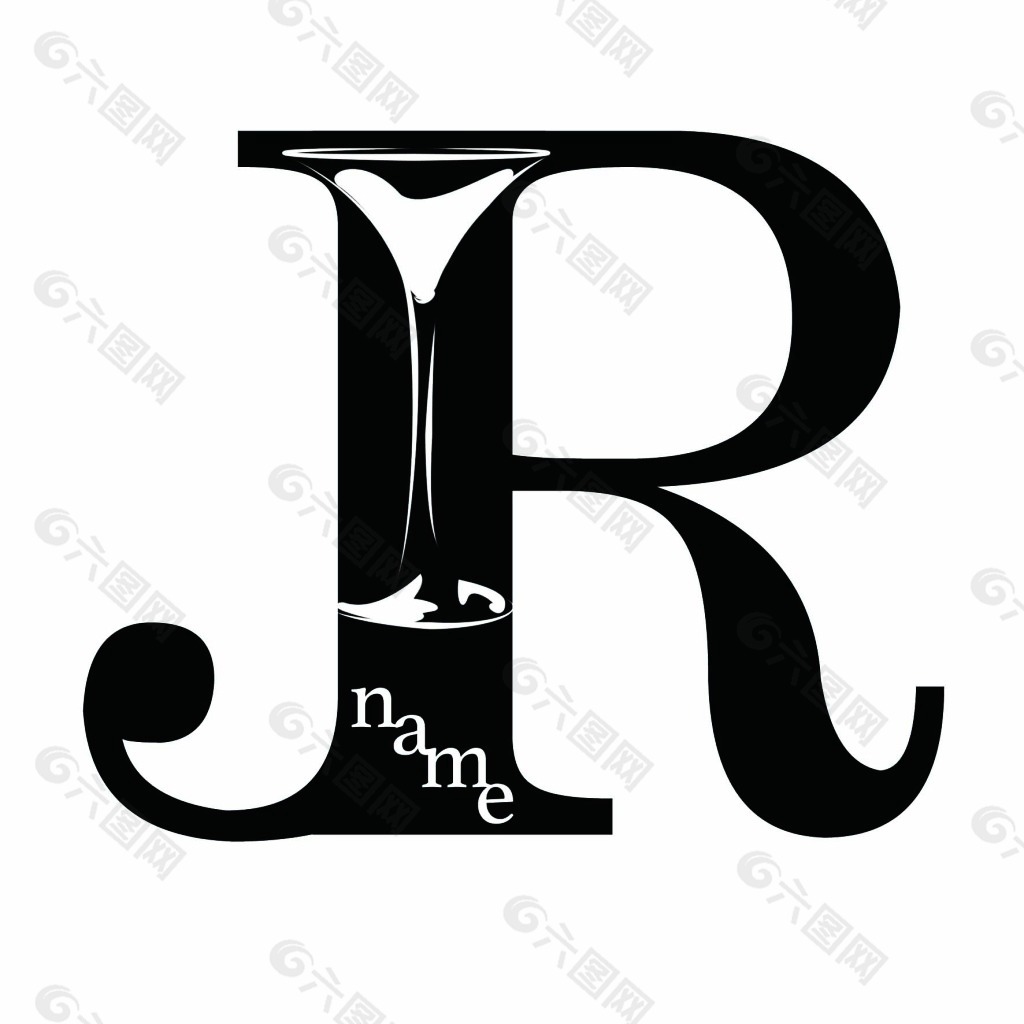 JR 字母logo设计