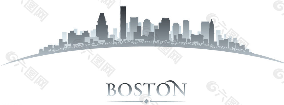 波士顿城市剪影图片
