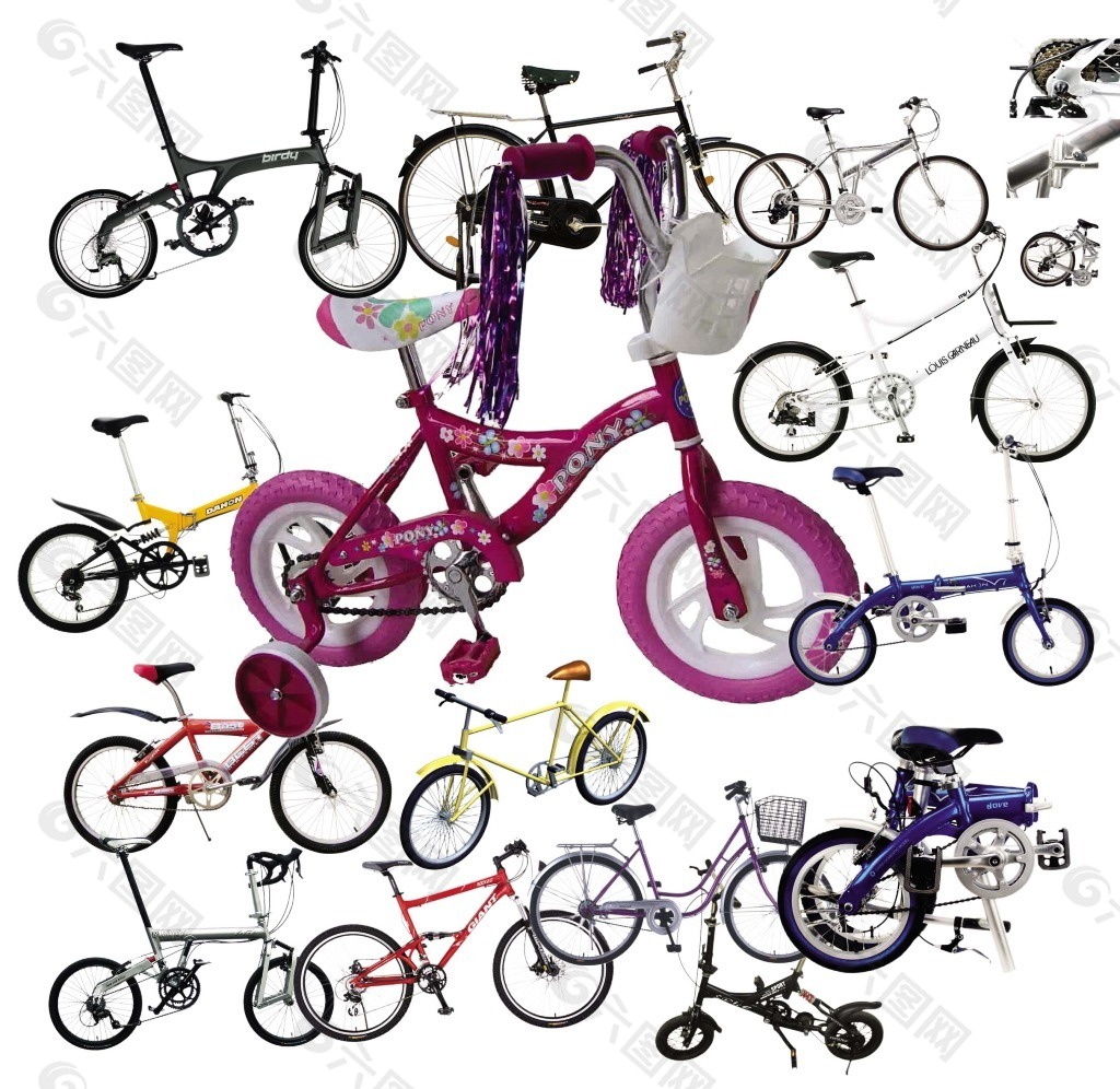 各种自行车PSD源文件