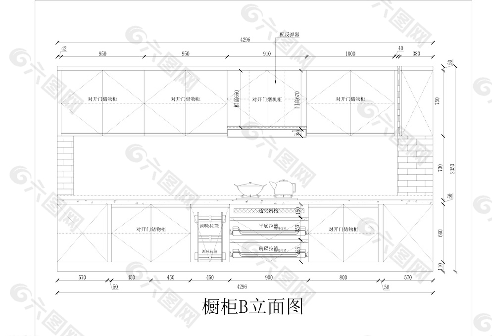 烤漆橱柜CAD图纸图片