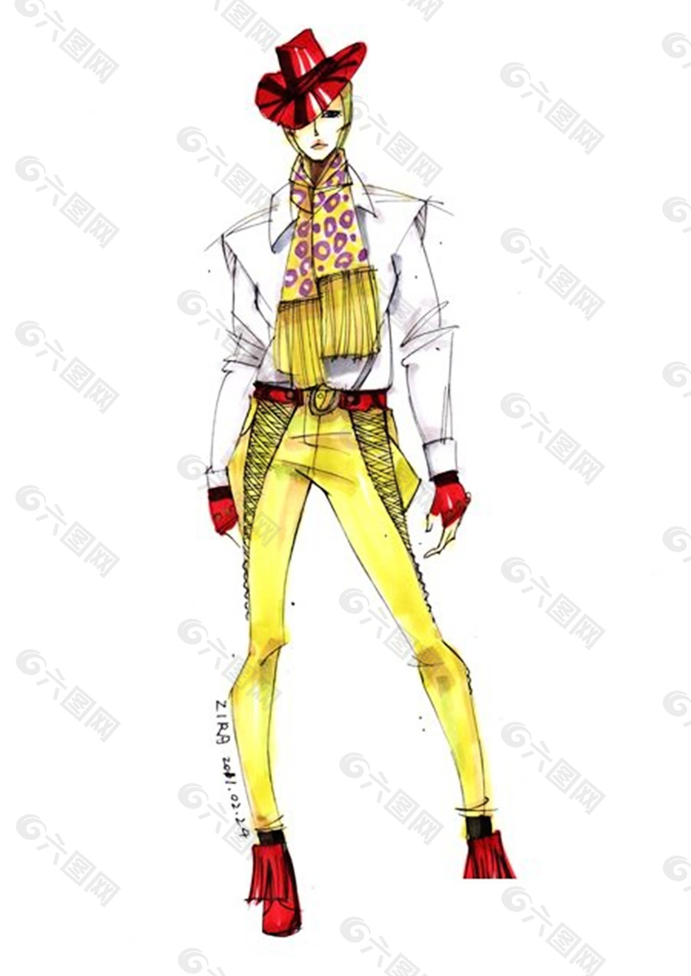 手绘服装设计v