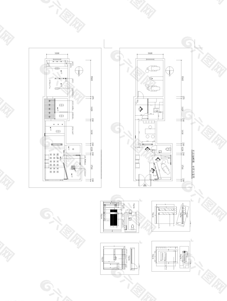 牙科诊所CAD建筑装修图图片