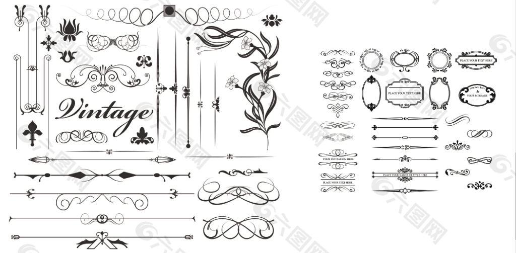 cdr 矢量素材 花纹 边框