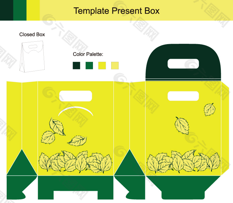 树叶礼盒设计图片