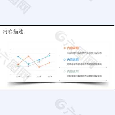 带说明文字的PPT折线图模板