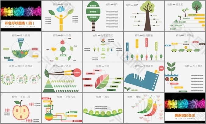 20页环保植物相关的PPT图表