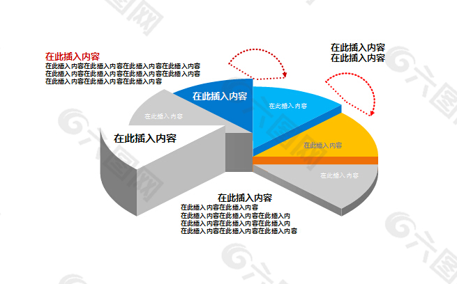 立体饼状图PPT图表素材